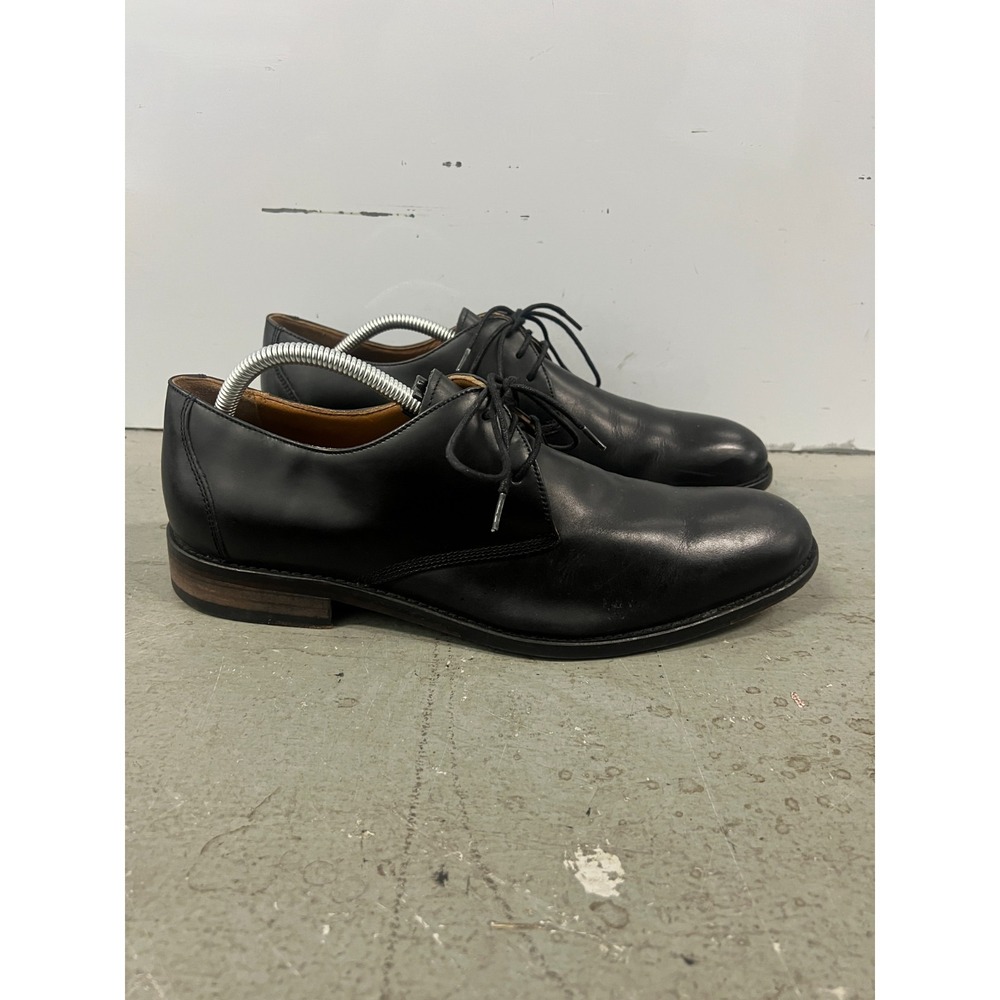 Johnston & Murphy Hartley Oxford Mens 10.5M Black Leather Plain Toe Dress‎ Shoes
